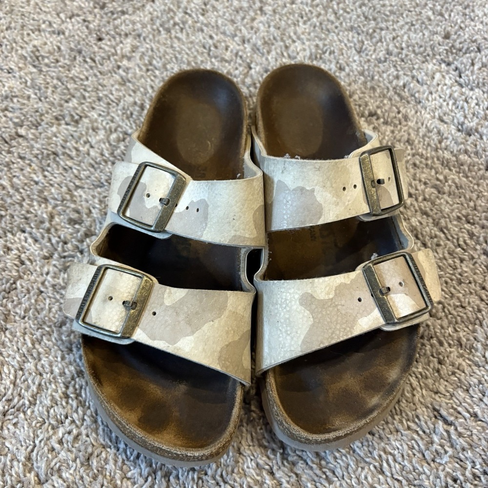 Birkenstock Arizona BS Desert Soil Camo Sand Womens sandals Sz 38 / 7.5 Leather